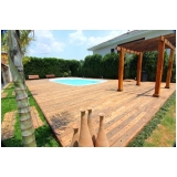 aplicação de deck de madeira para piscina preço Alphaville